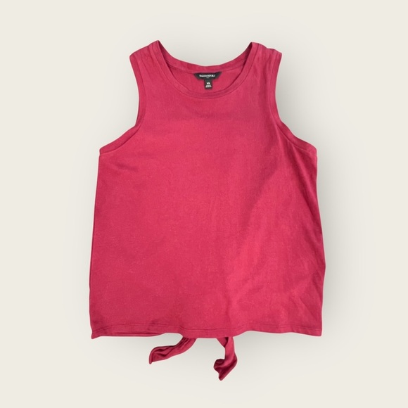 Banana Republic XS Tie-Back Tank Top – Burgundy 100% Cotton - Picture 2 of 6